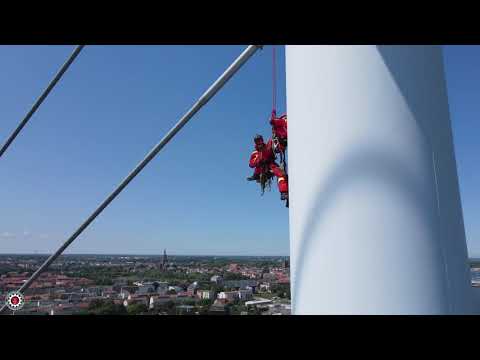 Übung der Höhenretter der Berufsfeuerwehr Rostock